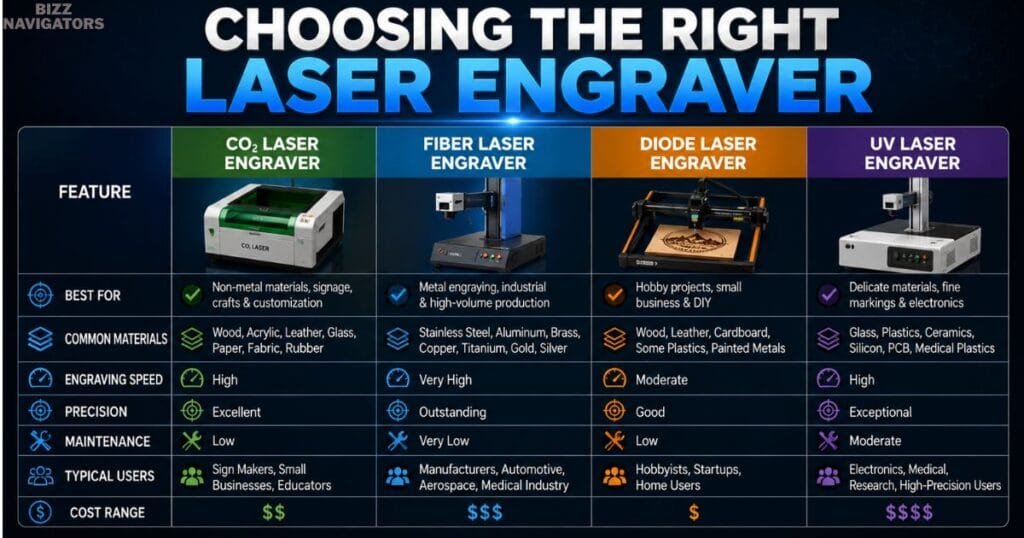 Comparison Table: Choosing the Right Laser Engraver